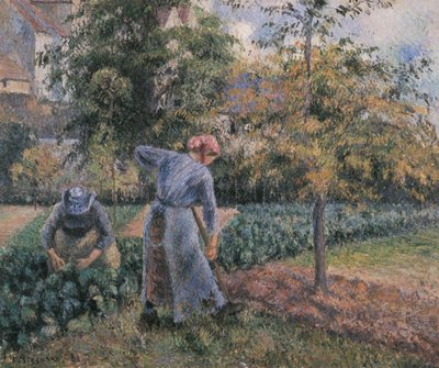 In the Vegetable Garden at Pontoise by Camille Jacob Pissarro